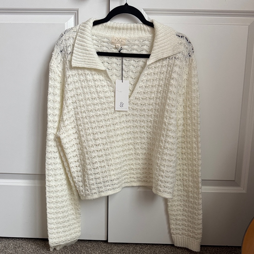 Thread & Supply Cream V-Neck Sweater